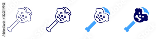 Uncanny valley​ icon in 4 different styles. Thin Line, Line, Bold Line, Duotone. Duotone style. Editable stroke