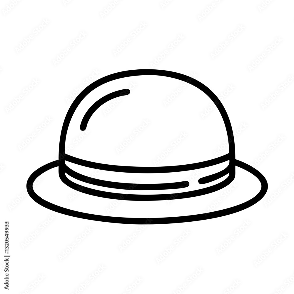 Bowler hat icon in minimalist style on transparent background Bowler hat icon in minimalist style on transparent background