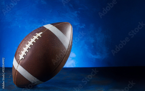 American football on blue background
