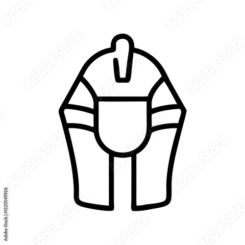 Pharaoh crown icon in minimalist style on transparent background