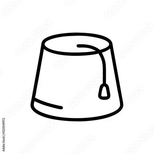 Fez hat icon in minimalist style on transparent background