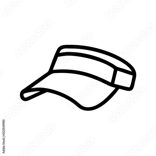 Tennis visor icon in minimalist style on transparent background 