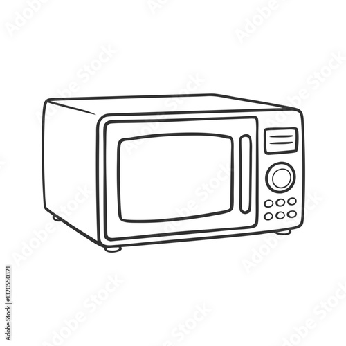Hand-drawn outline of a microwave oven