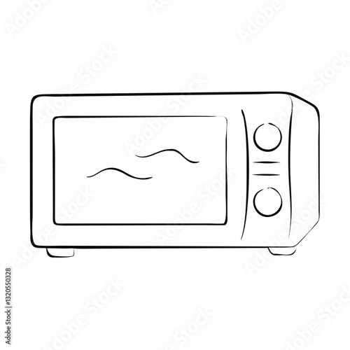 Minimalist outline of a microwave oven