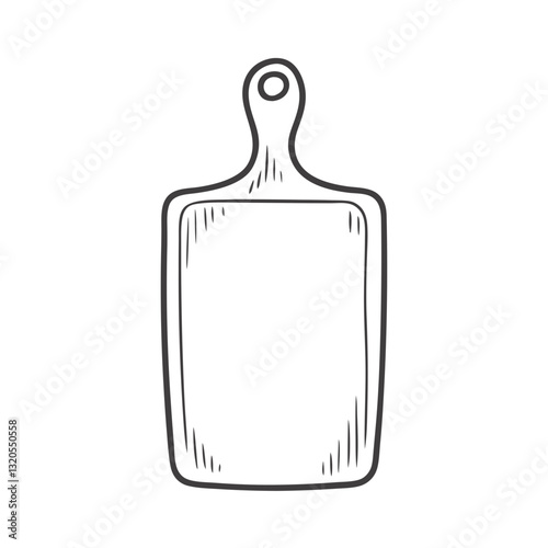Hand-drawn wooden cutting board outline