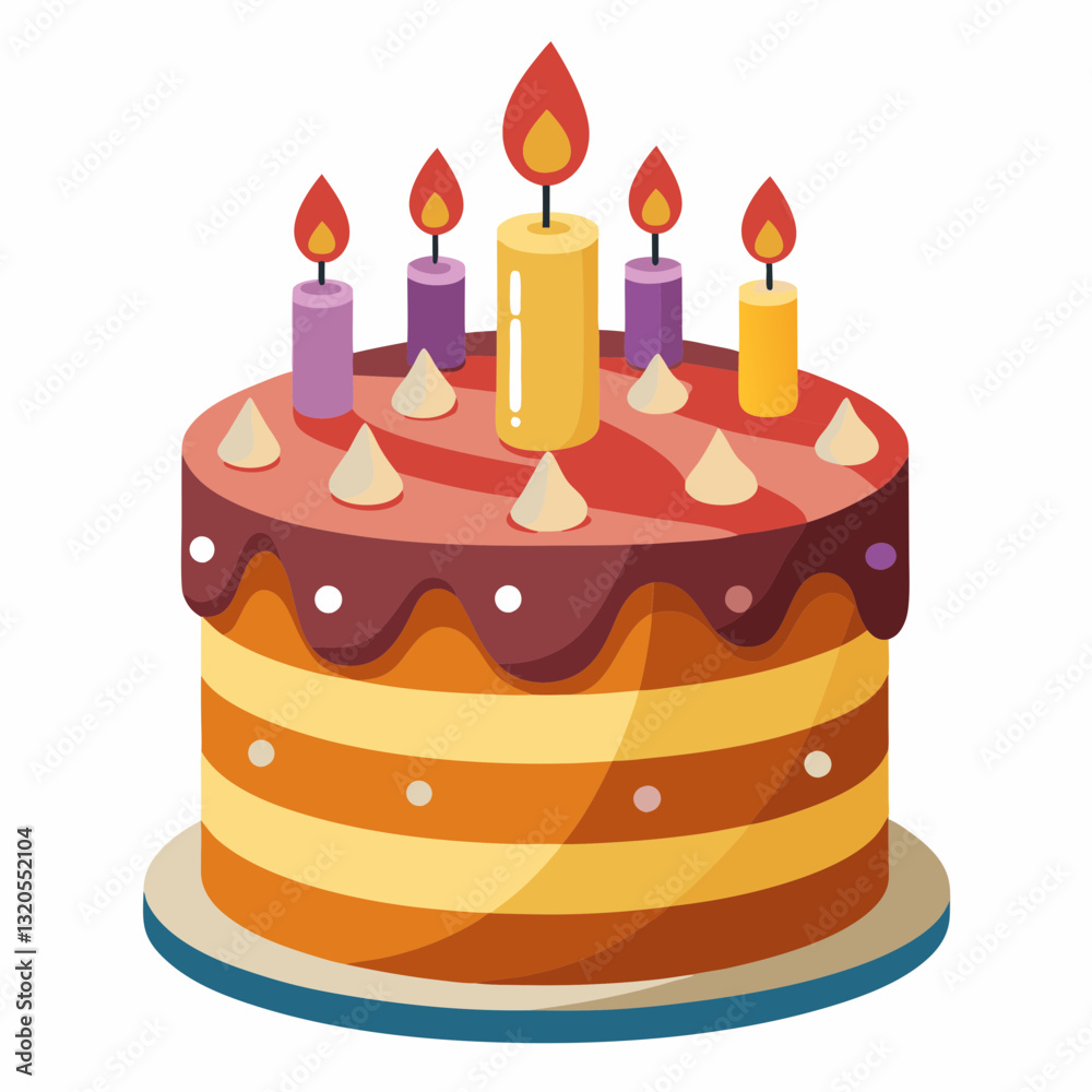 classic birthday cake with lit candles classic birthday cake with lit candles