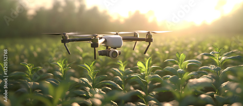 Drones fly and patrol in farmland