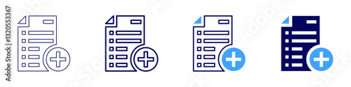 Job offer​ icon in 4 different styles. Thin Line, Line, Bold Line, Duotone. Duotone style. Editable stroke