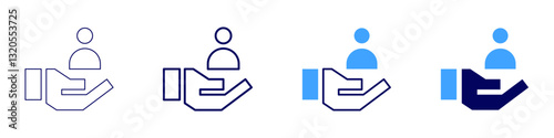 Offer letter​ icon in 4 different styles. Thin Line, Line, Bold Line, Duotone. Duotone style. Editable stroke