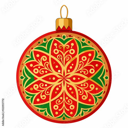 ornament with intricate glitter patterns