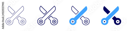 Scissors bulk​ icon in 4 different styles. Thin Line, Line, Bold Line, Duotone. Duotone style. Editable stroke