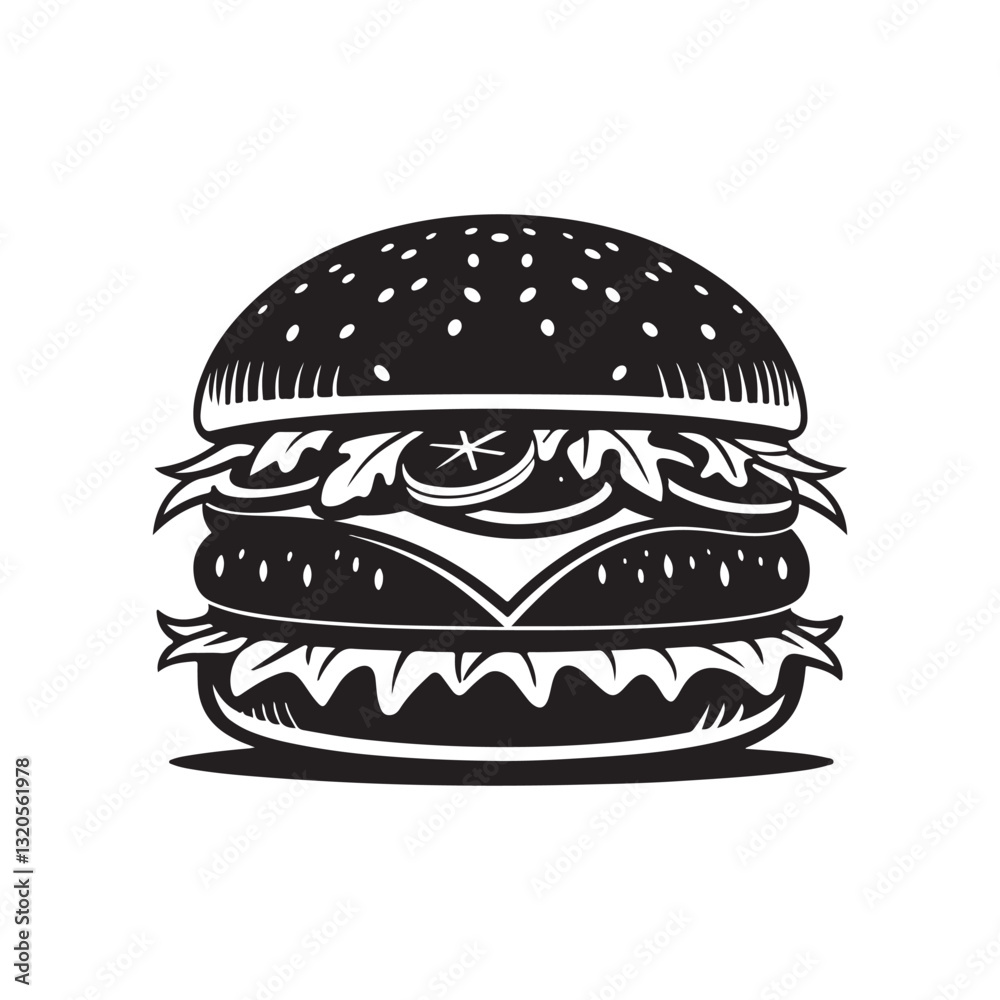 burger vector silhouette clip art logo design burger vector silhouette clip art logo design