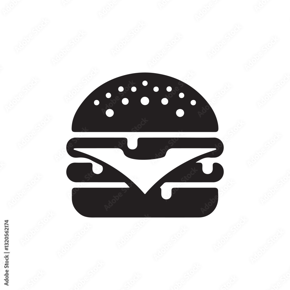 burger vector silhouette clip art logo design