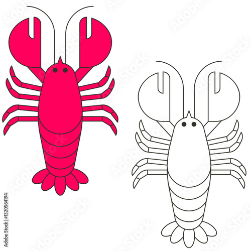 vector illustration of a lobster