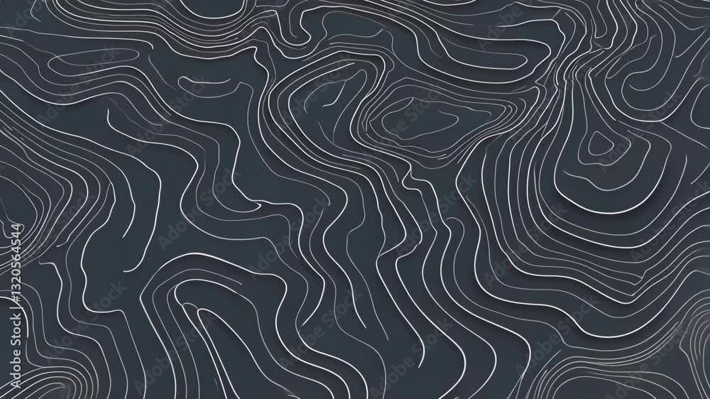 Abstract Topographic Map with Seamless Looping Contour Lines and Flow Abstract Topographic Map with Seamless Looping Contour Lines and Flow