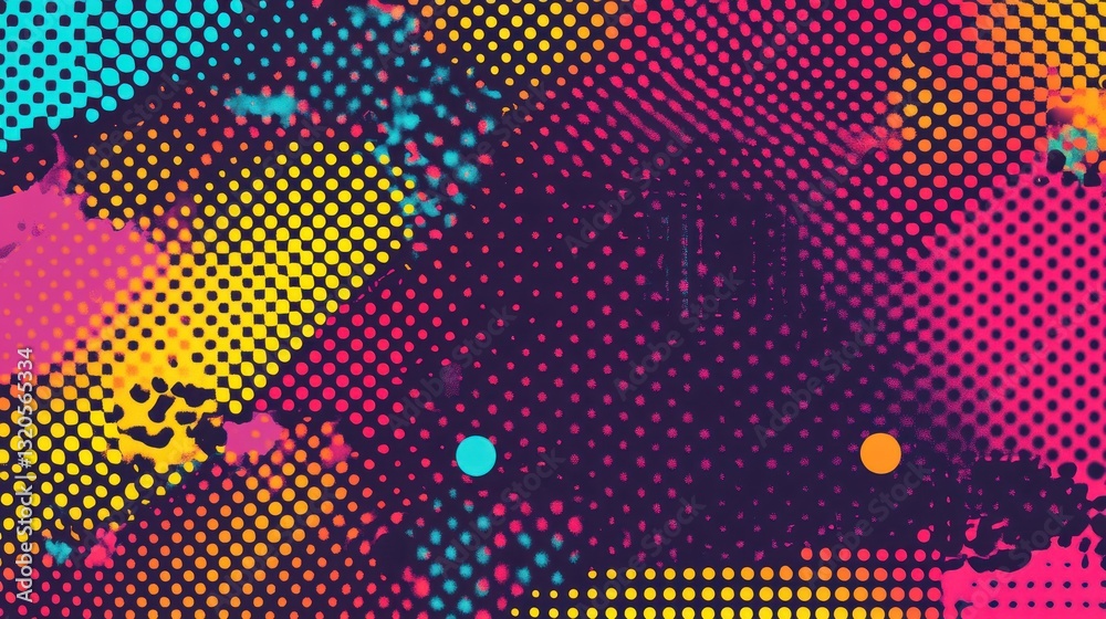 custom made wallpaper toronto digitalVibrant Halftone Abstract Art Colorful Dots Splashes Design