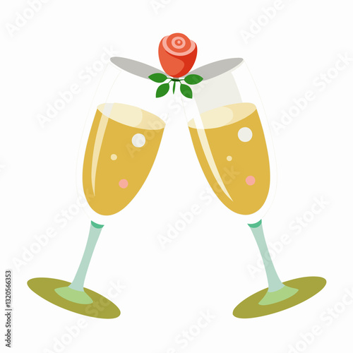 wedding glasses clinking together