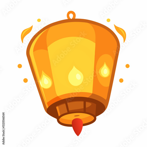 floating sky lantern with a gentle glow