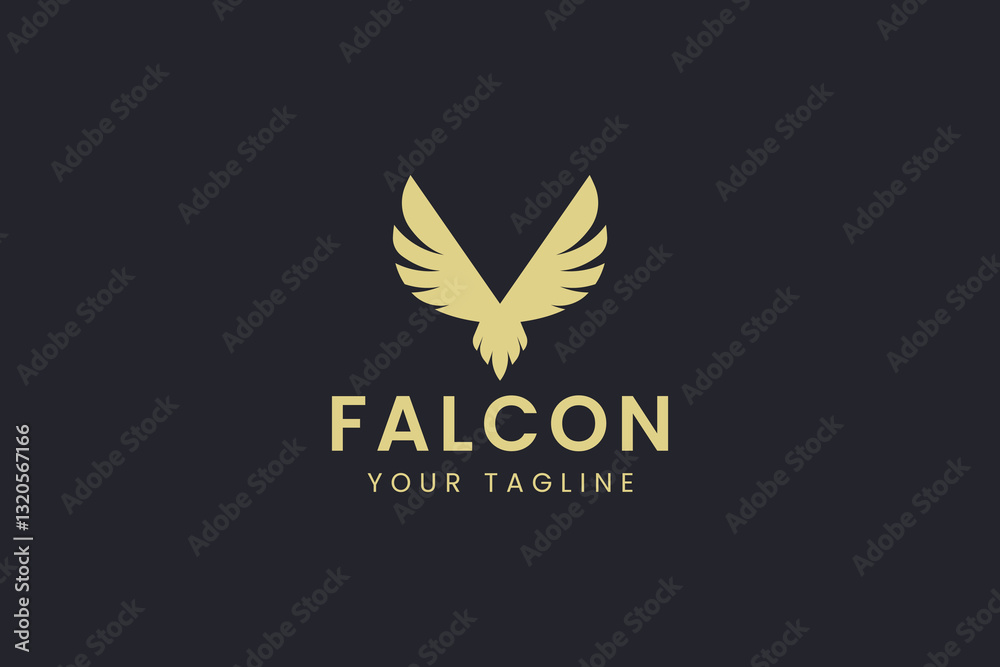 Obraz premium Falcon logo icon illustration, simple logo for branding