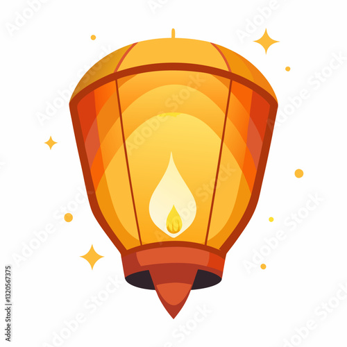 floating sky lantern with a gentle glow