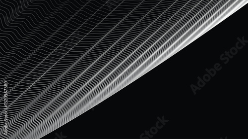 Dark background with wavy lines abstract for fabric style or backdrop