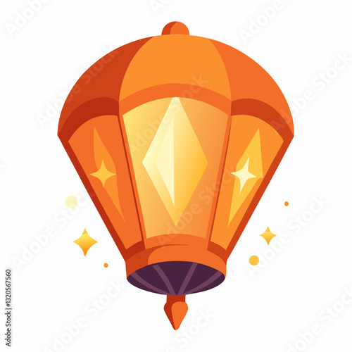 floating sky lantern with a gentle glow
