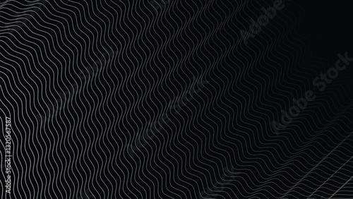 Dark background with wavy lines abstract for fabric style or backdrop