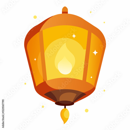 floating sky lantern with a gentle glow