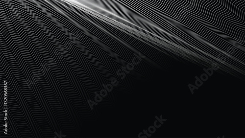 Dark background with wavy lines abstract for fabric style or backdrop