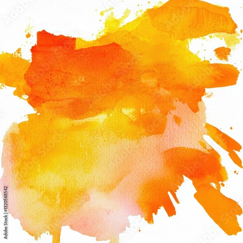 Abstract artistic bright orange watercolor background texture