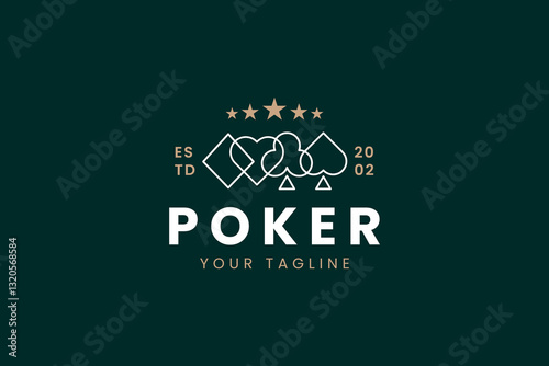 Poker logo icon illustration, simple logo for branding