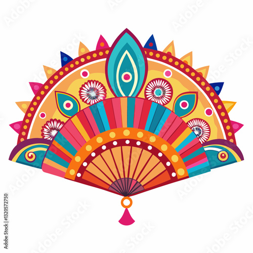 festival fan with intricate designs