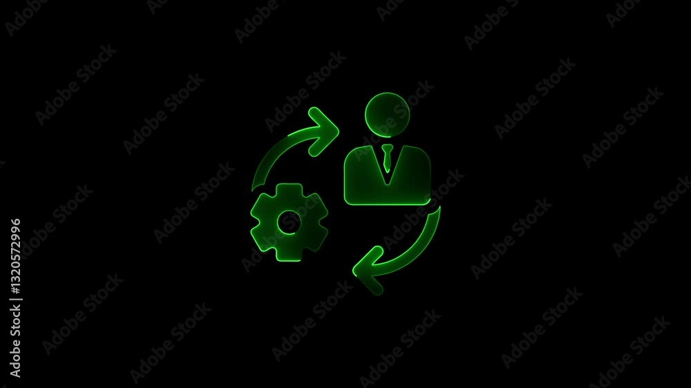 symbolising project management, Employee Management IconReferral Icon Line