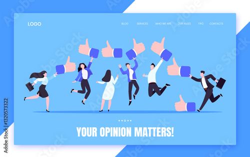 Customer feedback, employee or client satisfaction rating review with good or bad symbols - thumb up and down business concept vector illustration. Positive and negative feedback and evaluation.