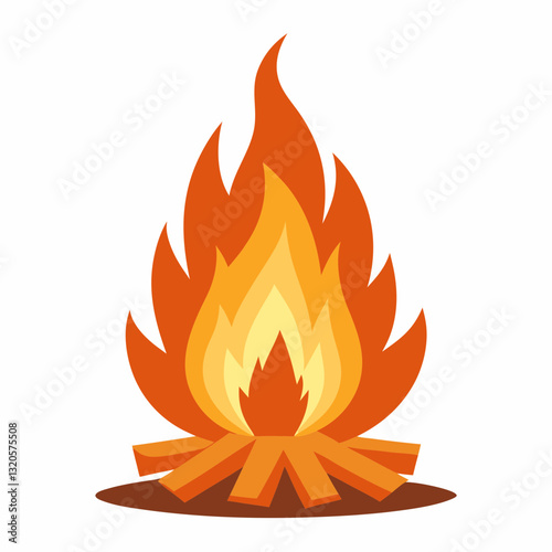 festive bonfire with flickering flames