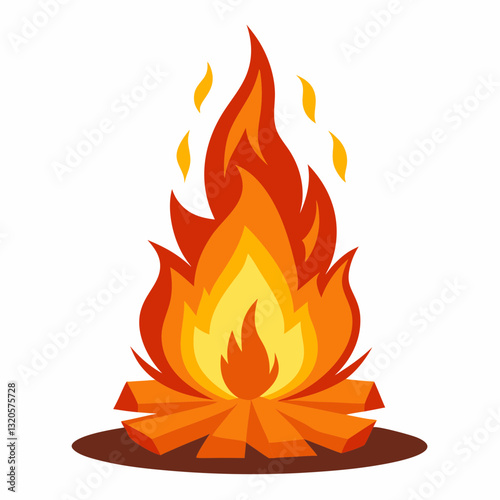 festive bonfire with flickering flames