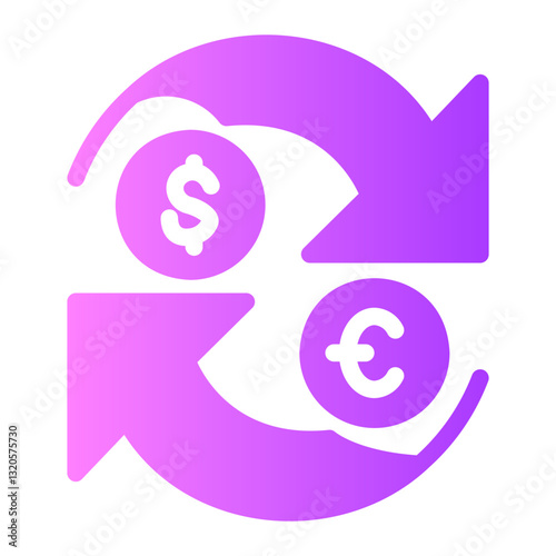 currency exchange Gradient icon