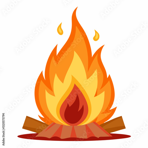 festive bonfire with flickering flames