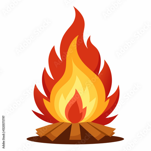 festive bonfire with flickering flames