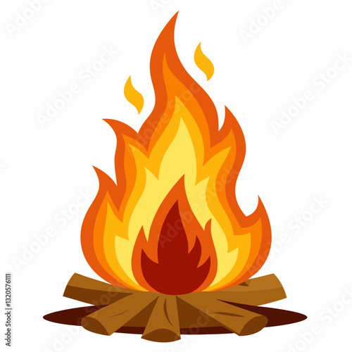 festive bonfire with flickering flames