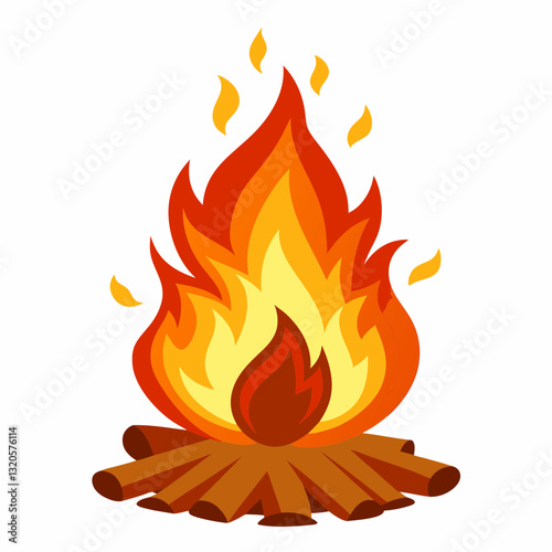 festive bonfire with flickering flames