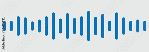 Audio and sound wave. Podcast sound waves for online audio streaming, music player and mobile phone voice message soundwaves.  Music player sound bar. Record interface. Vector illustrator