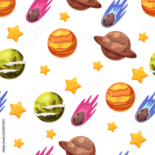 Solar System Seamless Pattern