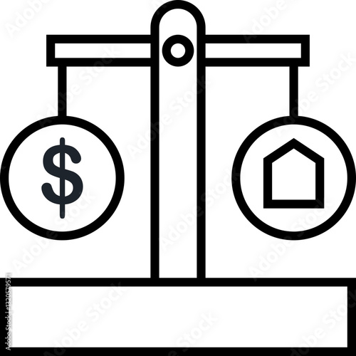 Mortgage outline icon