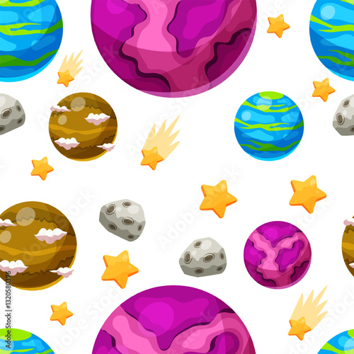 Solar System Seamless Pattern