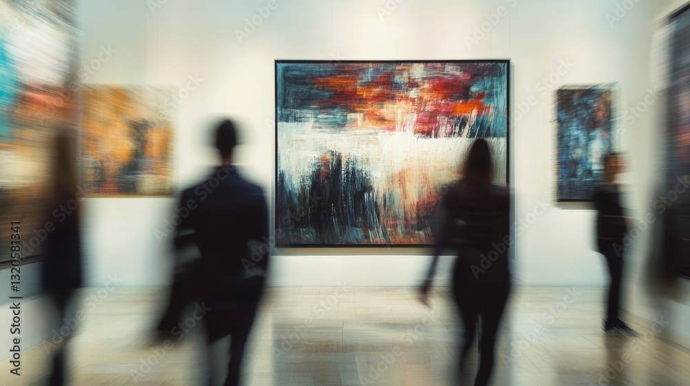 Fototapeta premium Art gallery interior blurred background