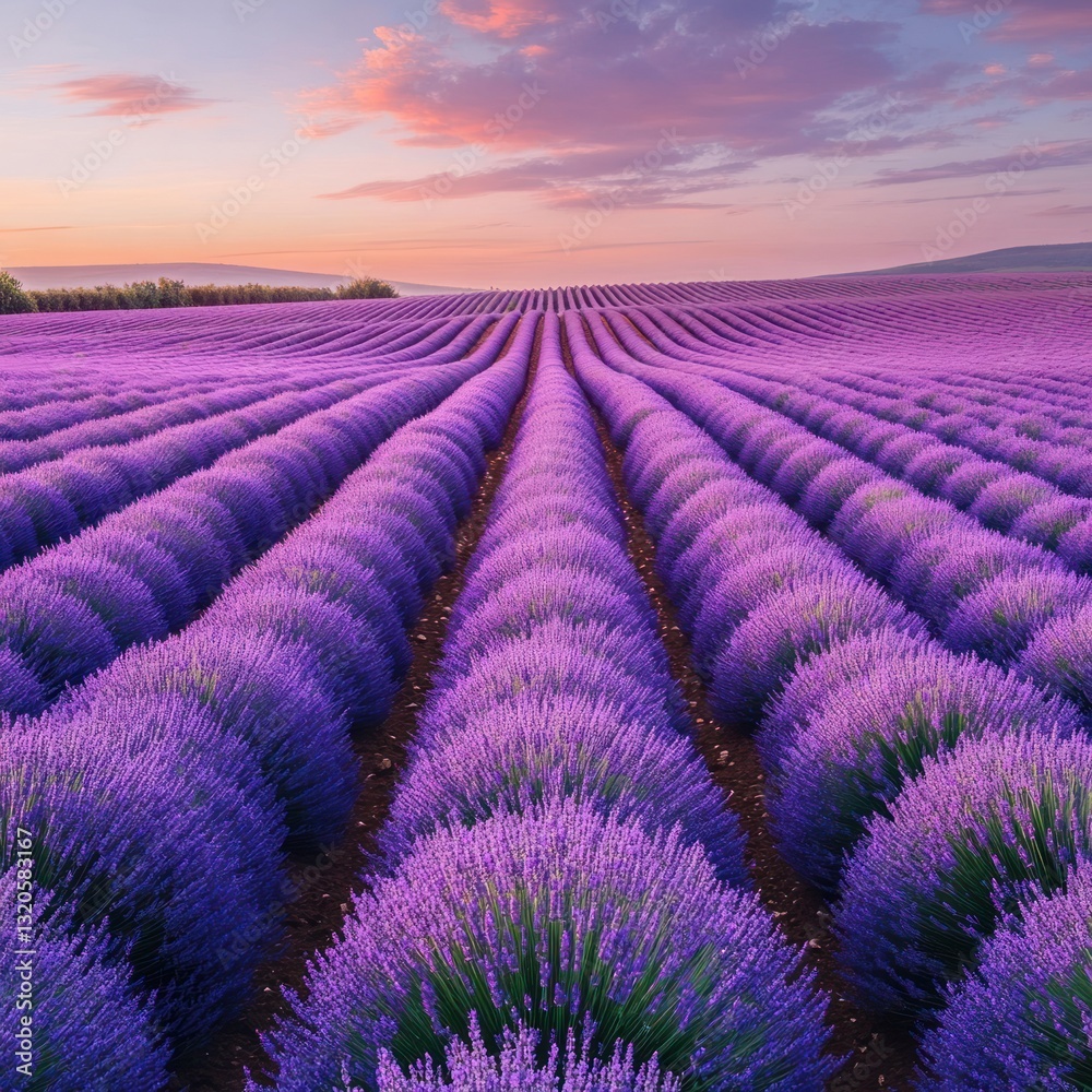 Fototapeta premium Lavender farm with vibrant flowers