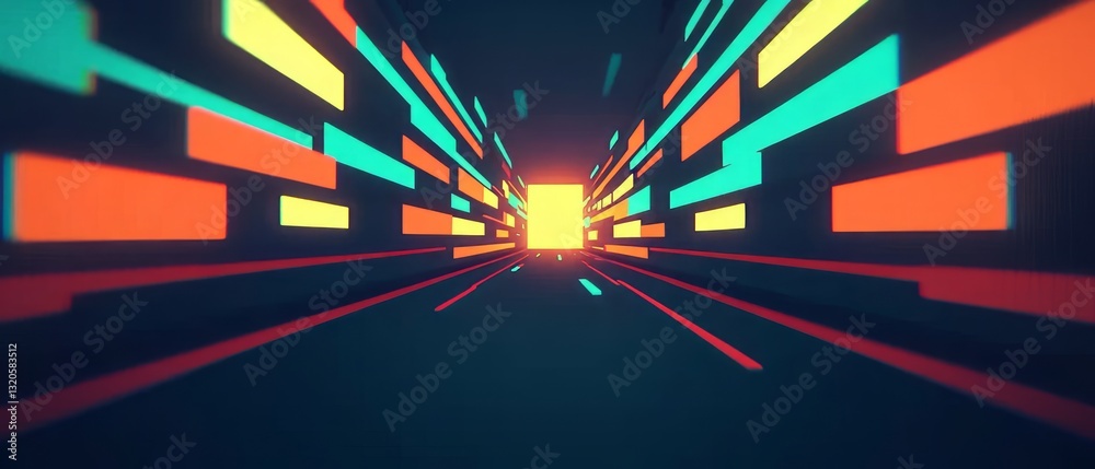 Fototapeta premium Colorful abstract tunnel perspective