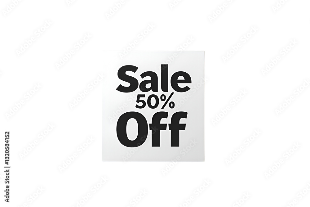 Sale 50% Off in Monochrome Style Text Isolated on Transparent Background Sale 50% Off in Monochrome Style Text Isolated on Transparent Background