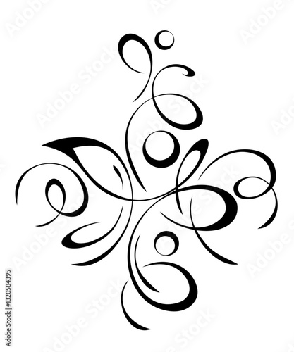 decorative element with abstract ornate pattern; graphic design